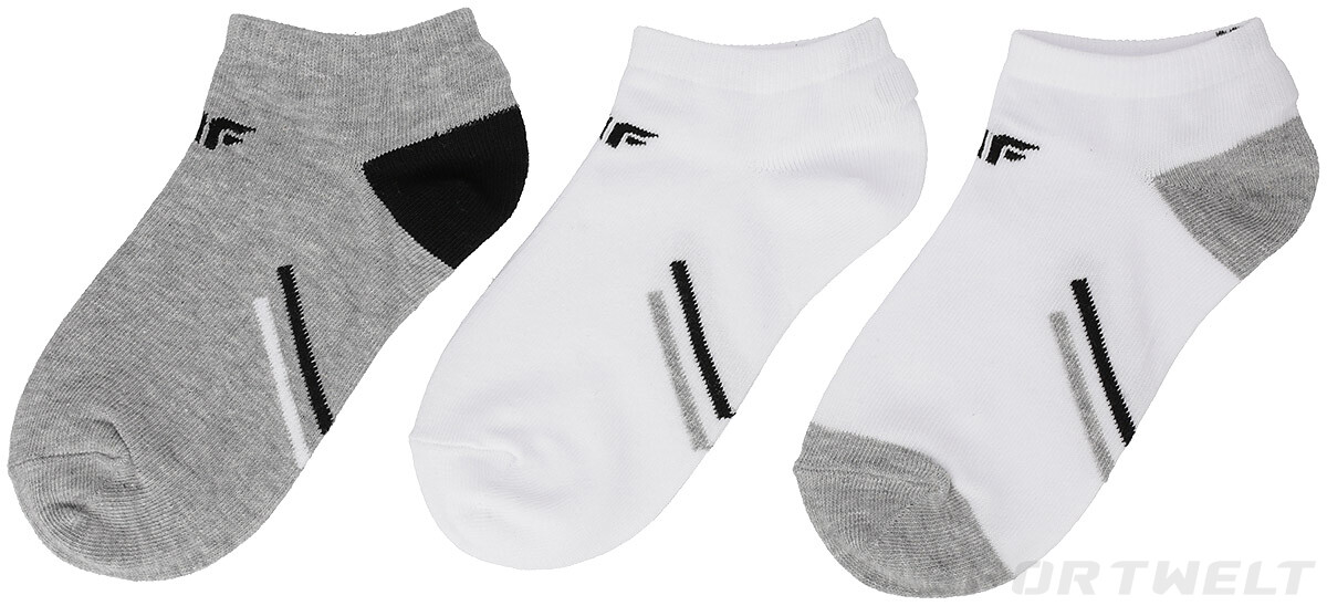 4F Junior Sneakersocken 3 er Pack weiss/grau