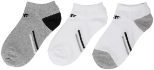 4F Junior Sneakersocken 3 er Pack weiss/grau