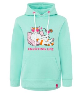 Zwillingsherz Damen Hoody Enjoying Life Cat